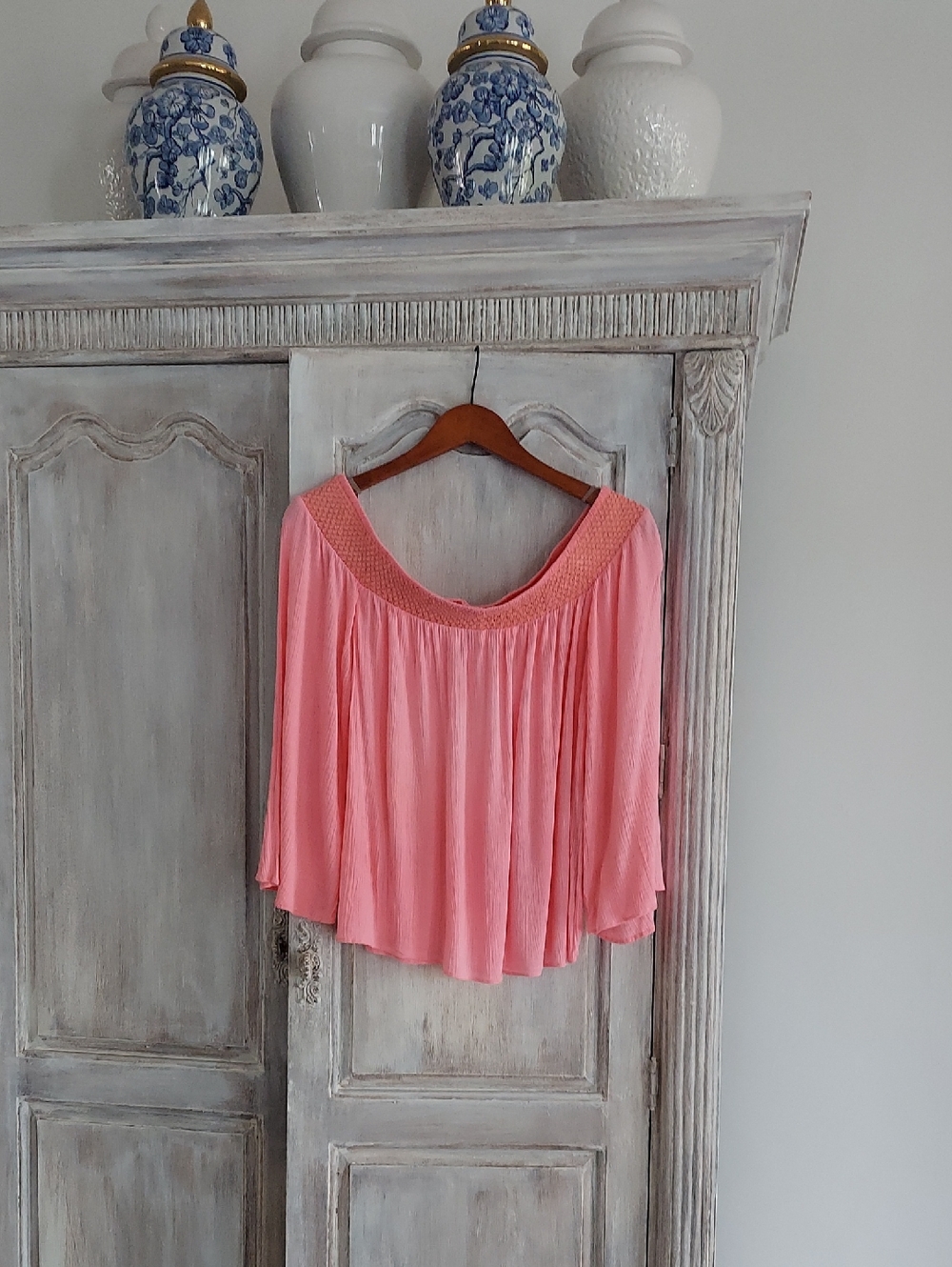 Lilly Pulitzer Coral Pink Off-Shoulder Tunic